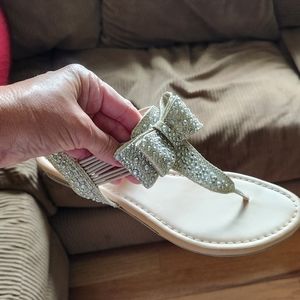 Rhinestone Bow Shoes EUC